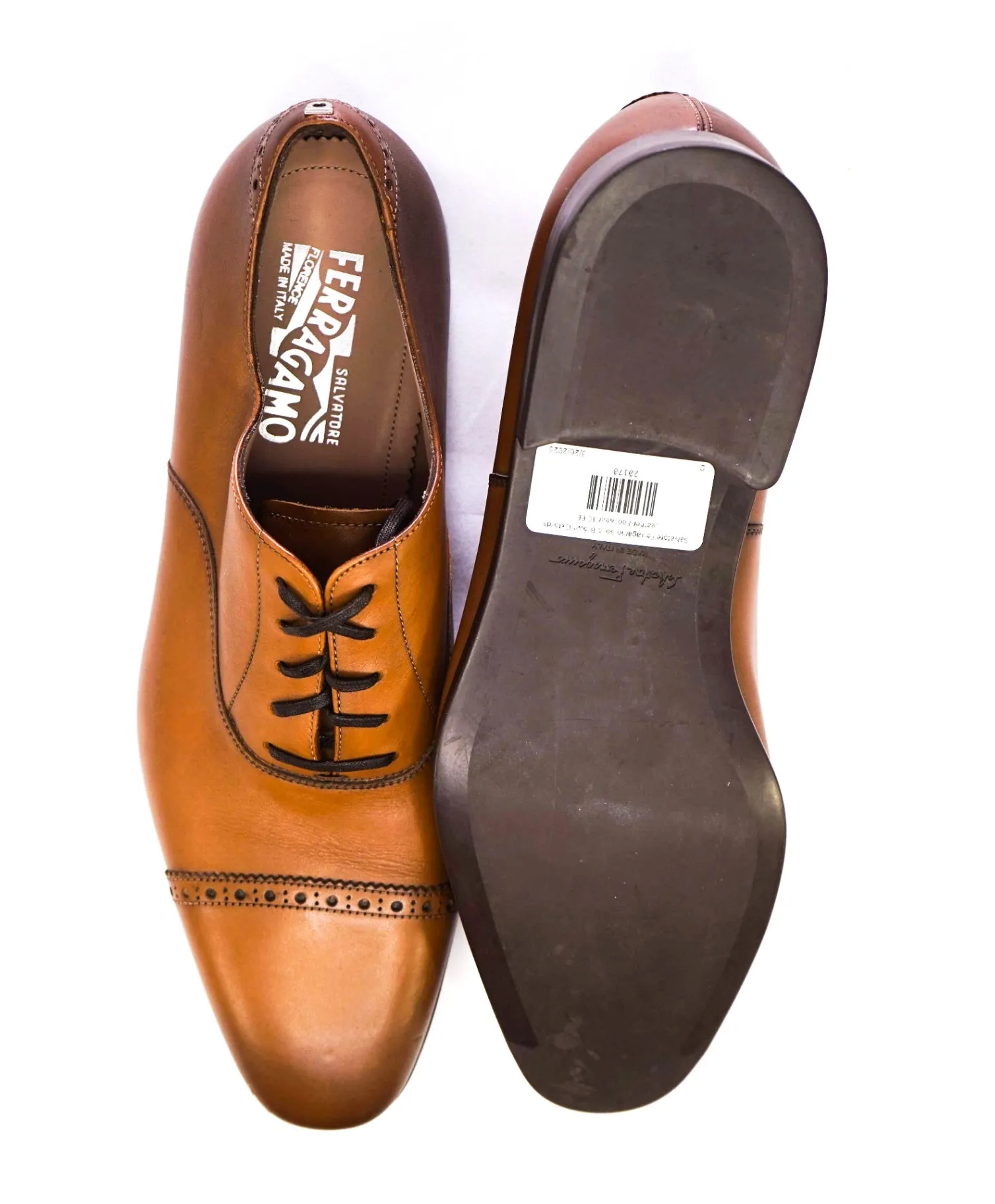 Salvatore Ferragamo Solid Brown Oxfords Leather Footwear 10 EE