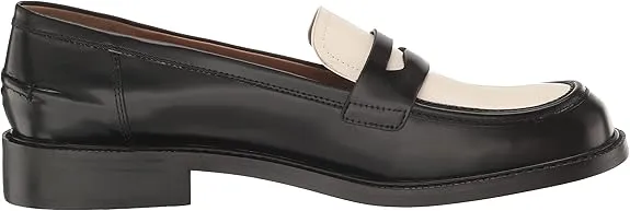 Sam Edelman Colin Black/Bright White Leather Slip On Rounded Toe Classic Loafers