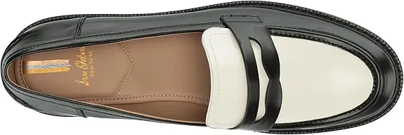 Sam Edelman Colin Black/Bright White Leather Slip On Rounded Toe Classic Loafers