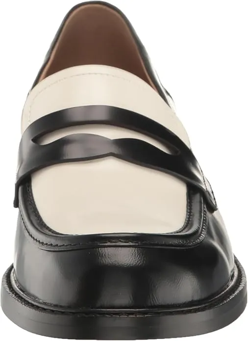 Sam Edelman Colin Black/Bright White Leather Slip On Rounded Toe Classic Loafers
