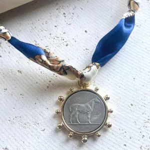 Scarf Necklace with Charm Pendants