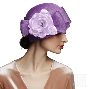 Sinamay cloche with silk rose