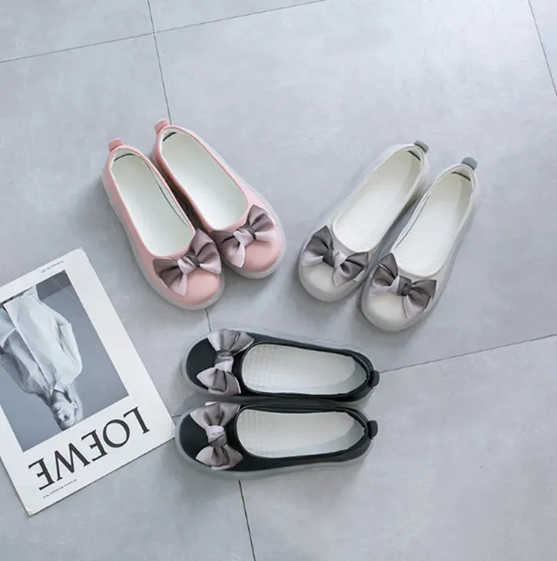 Sohiwoo cute bowknot kawaii shoes set foot cosplay princess women shoes loli daily Japanese sweet lolita shoes rubber sole round head