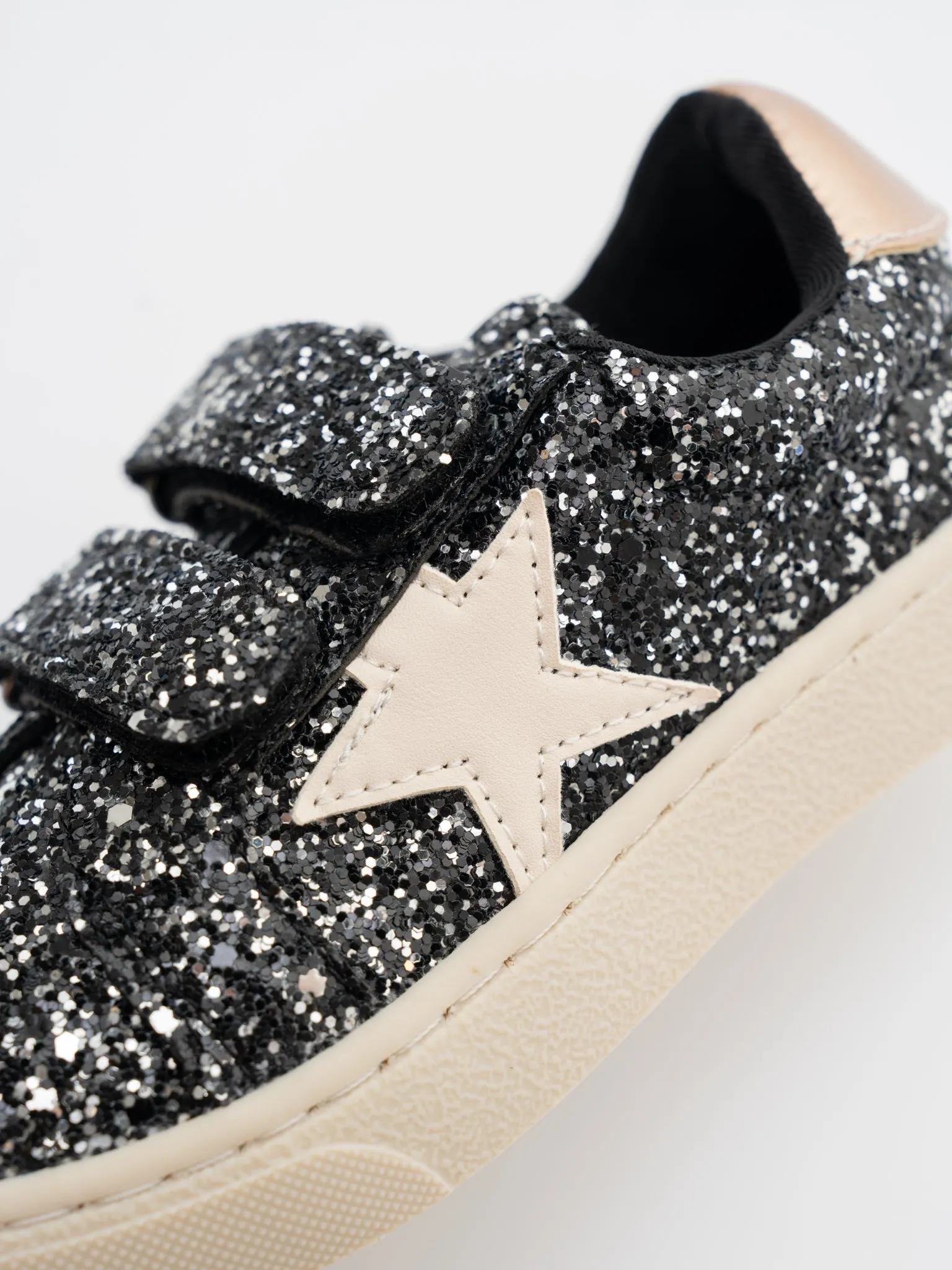 Sparkly Black Velcro Sneakers