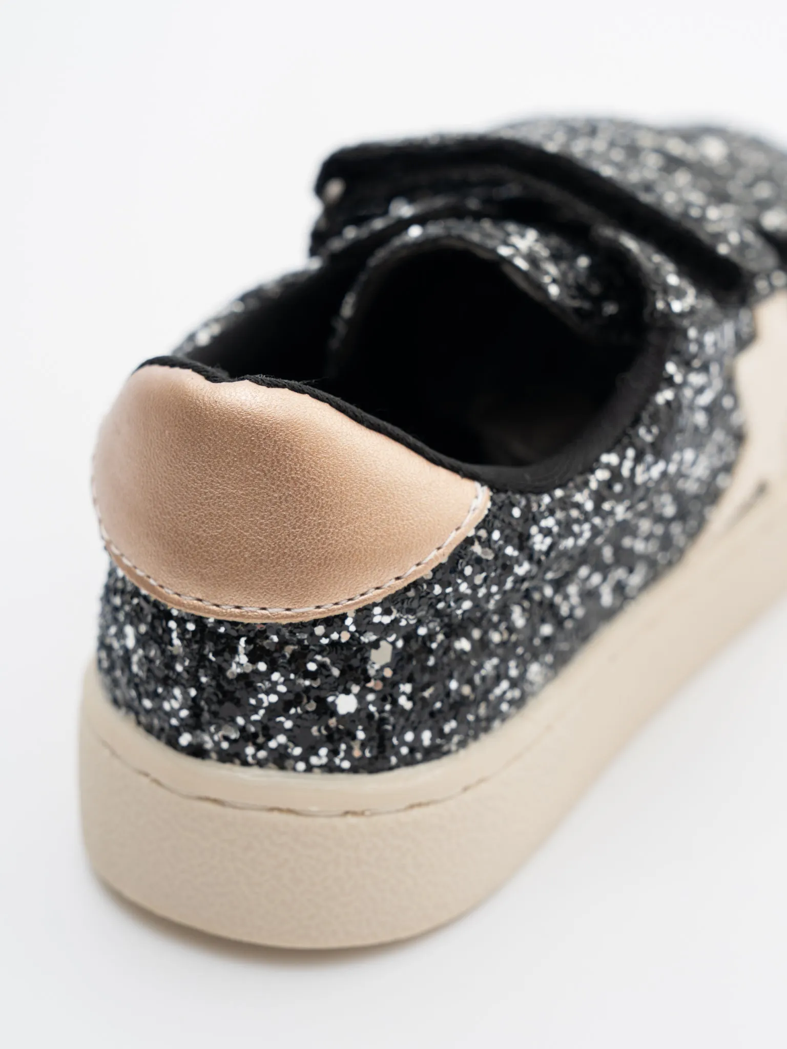Sparkly Black Velcro Sneakers