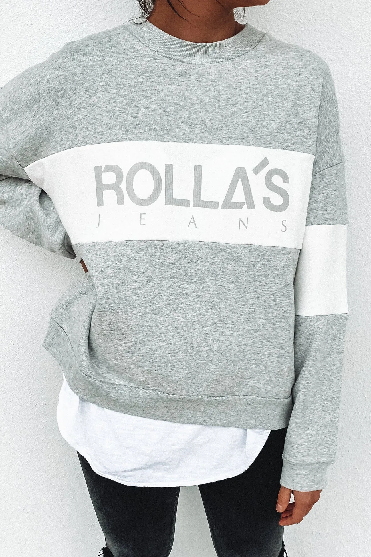 Split Logo Sweater Grey Marle