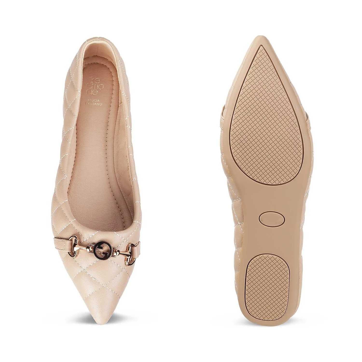 The Delta Beige Women's Dress Ballerinas Flats
