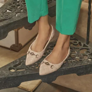 The Delta Beige Women's Dress Ballerinas Flats