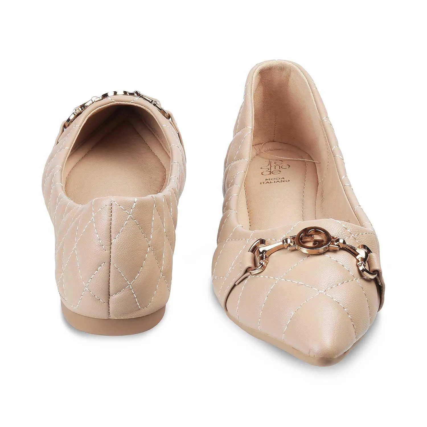 The Delta Beige Women's Dress Ballerinas Flats