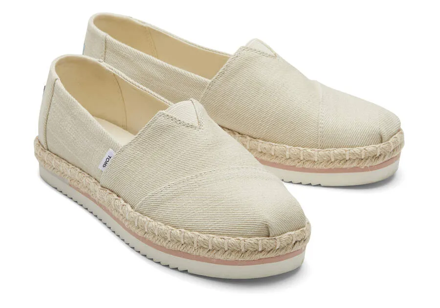 TOMS Womens Alpargata Platform Espadrille - Natural