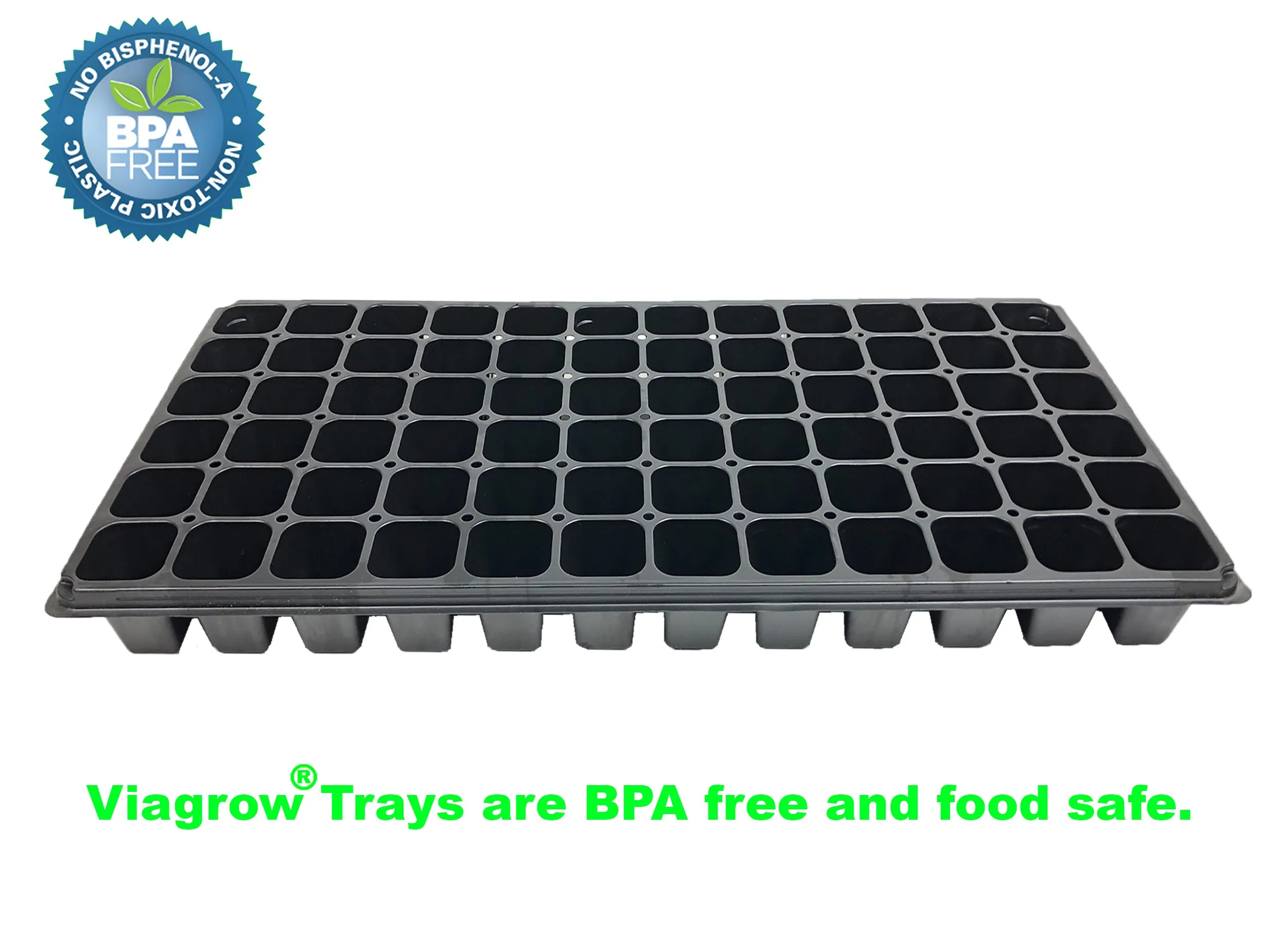 Viagrow 1020 Garden Tray Inserts with Drain Holes 10" x 20",  72 Cell (EA)