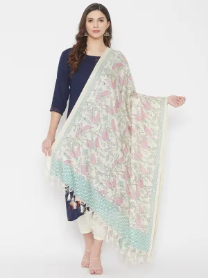 Women Multicoloured Digtal Printed Silk Blend Dupatta